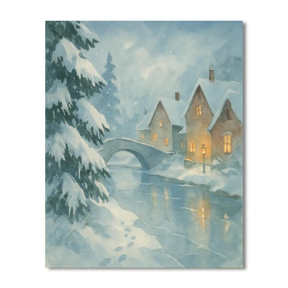 Moonlit Canal Of Silent Pines Numbered painting kits