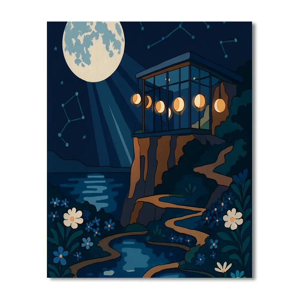 Moon Tide Observatory Garden painting number kit