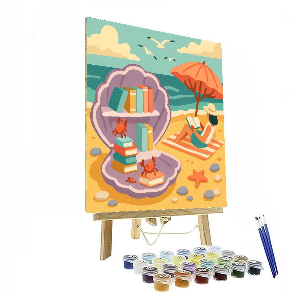 Beach Tidepool Library Retreat paint by numbers