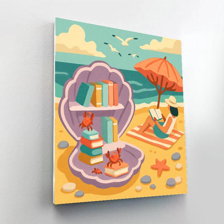 Beach Tidepool Library Retreat paint by numbers