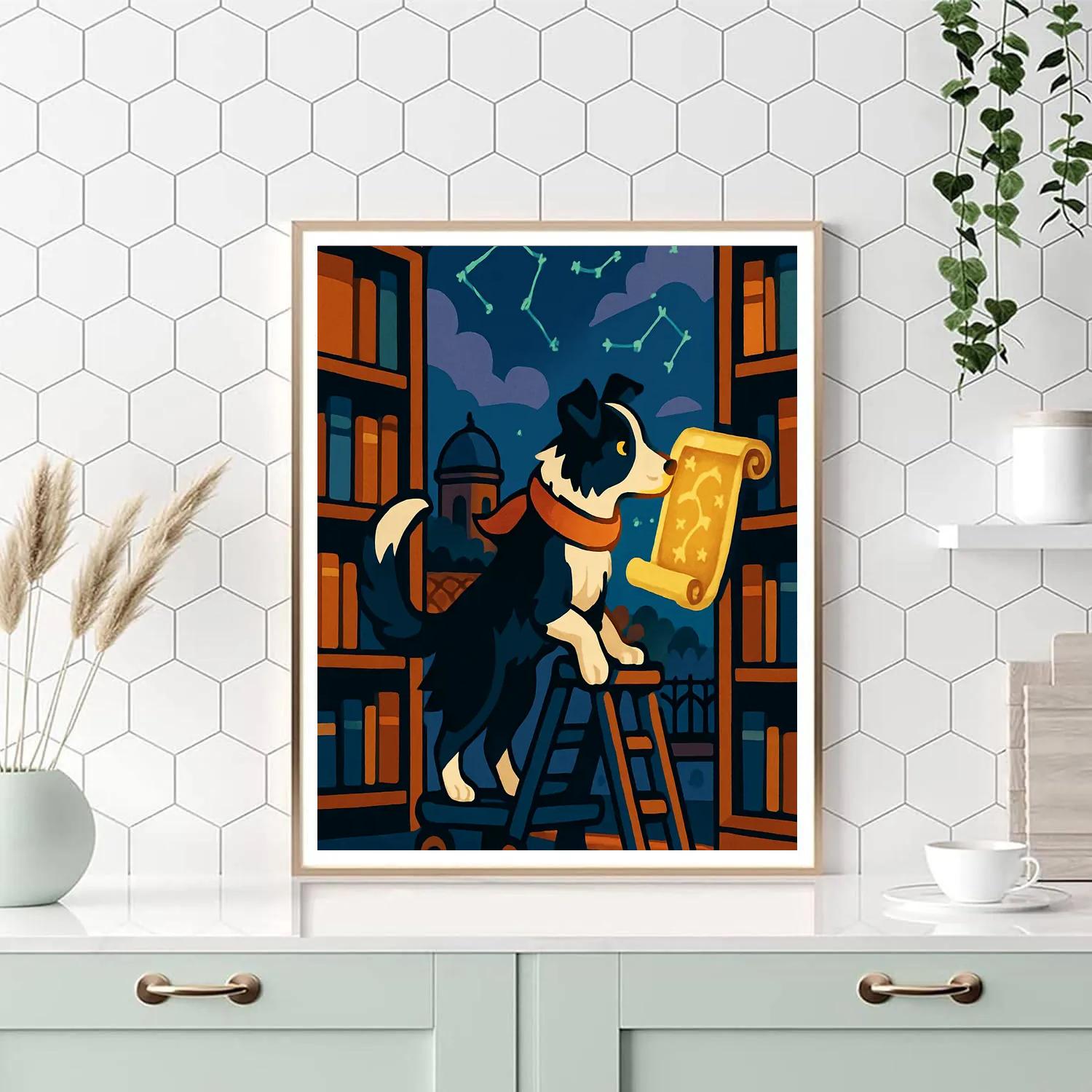 Sky Library Dog Expedition Painting by numbers kit