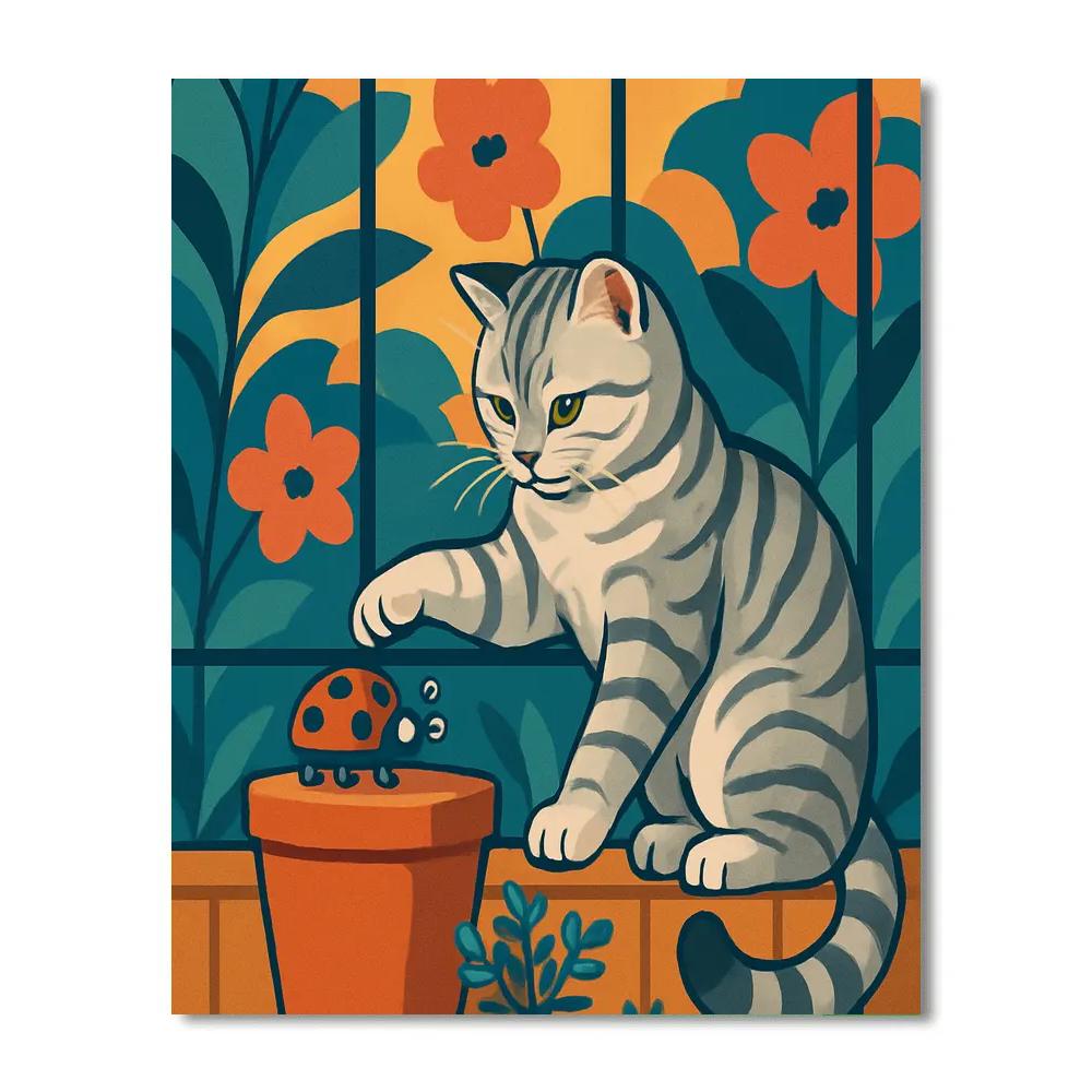Clockwork Garden Cat Carnival paint by number