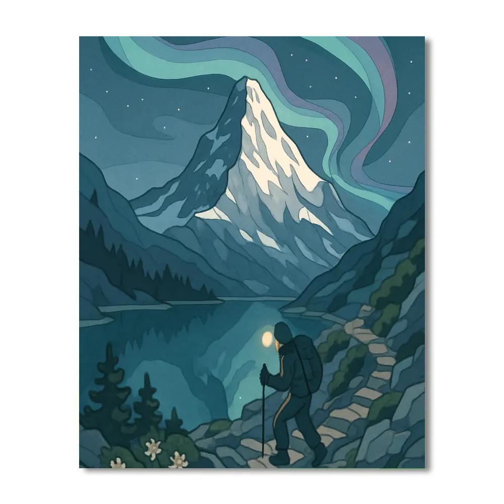 Mountain Aurora Ridge Atlas Paint by numbers kits