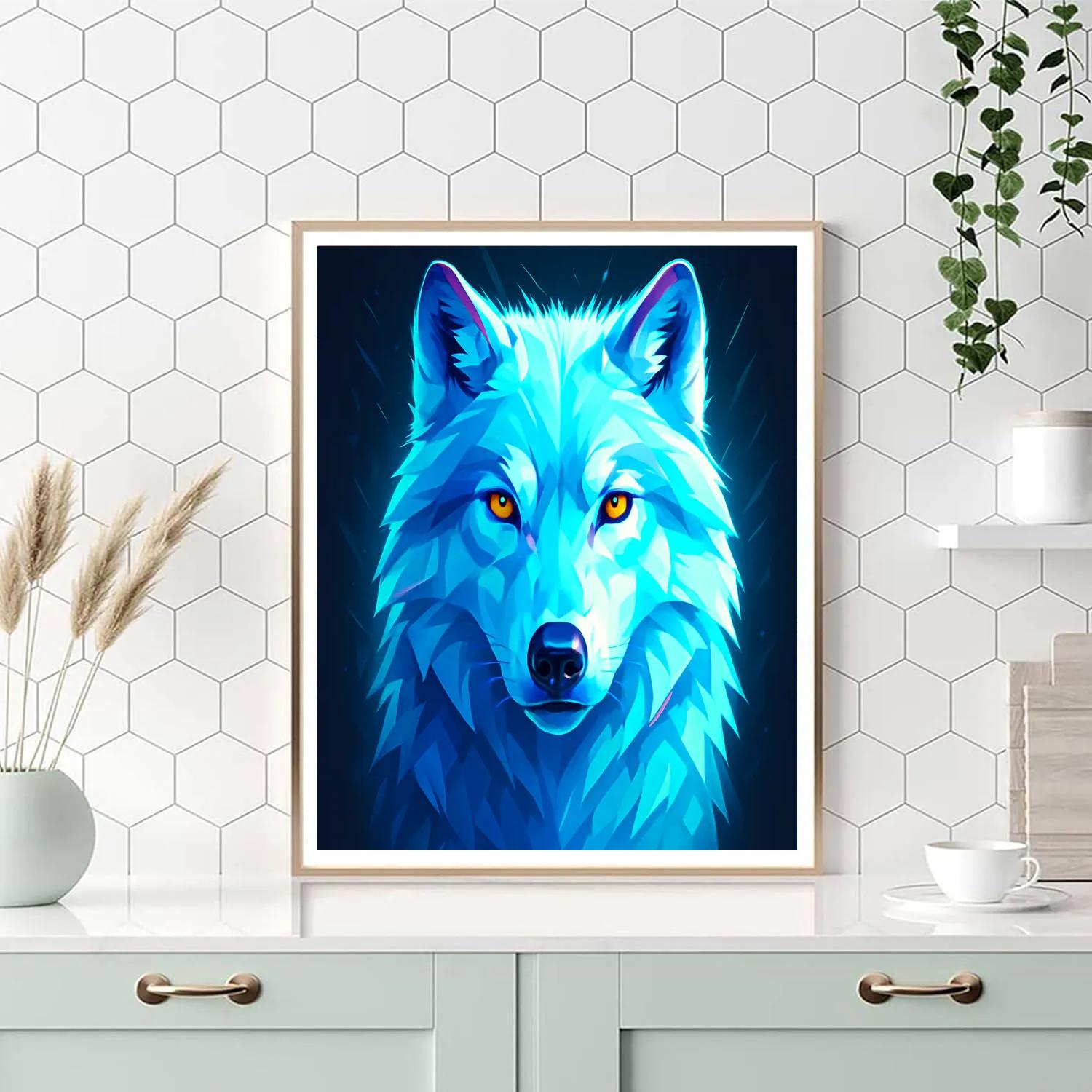 Prismatic Glacier Wolf Stare paint by numbers