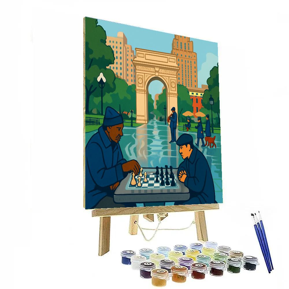 Street Chess In New York After The Rain DIY paint by numbers