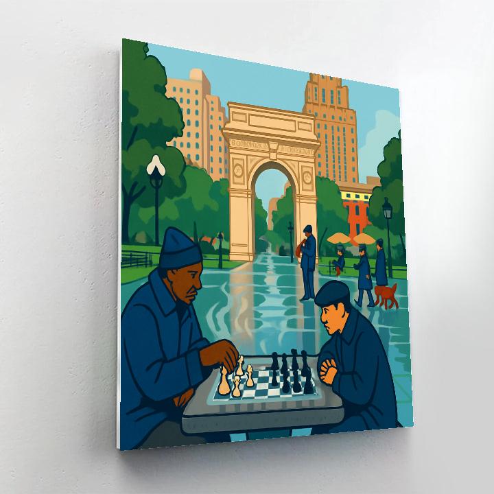 Street Chess In New York After The Rain DIY paint by numbers