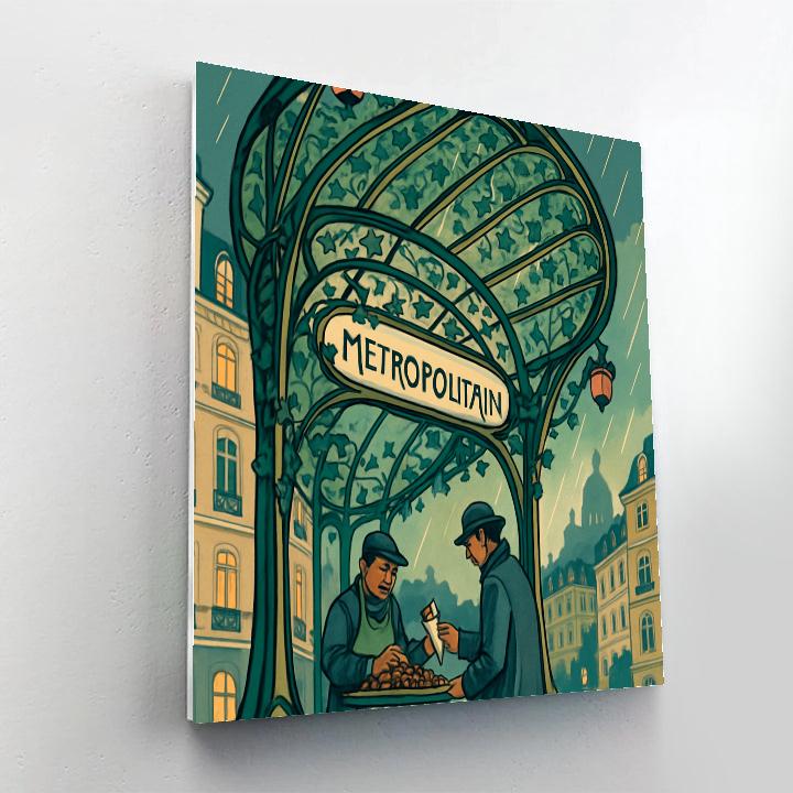 Underglass Metro Entrance Paris paint by numbers