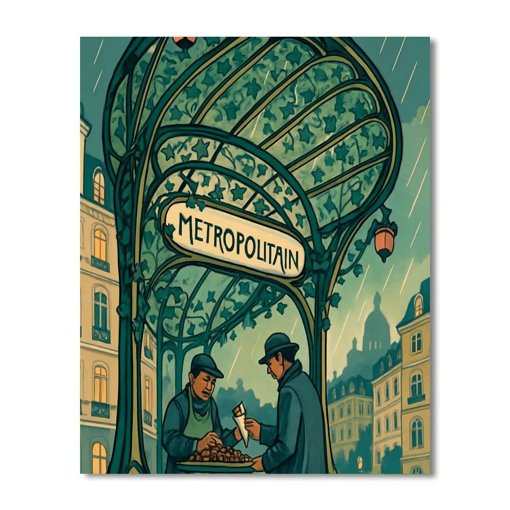 Underglass Metro Entrance Paris paint by numbers