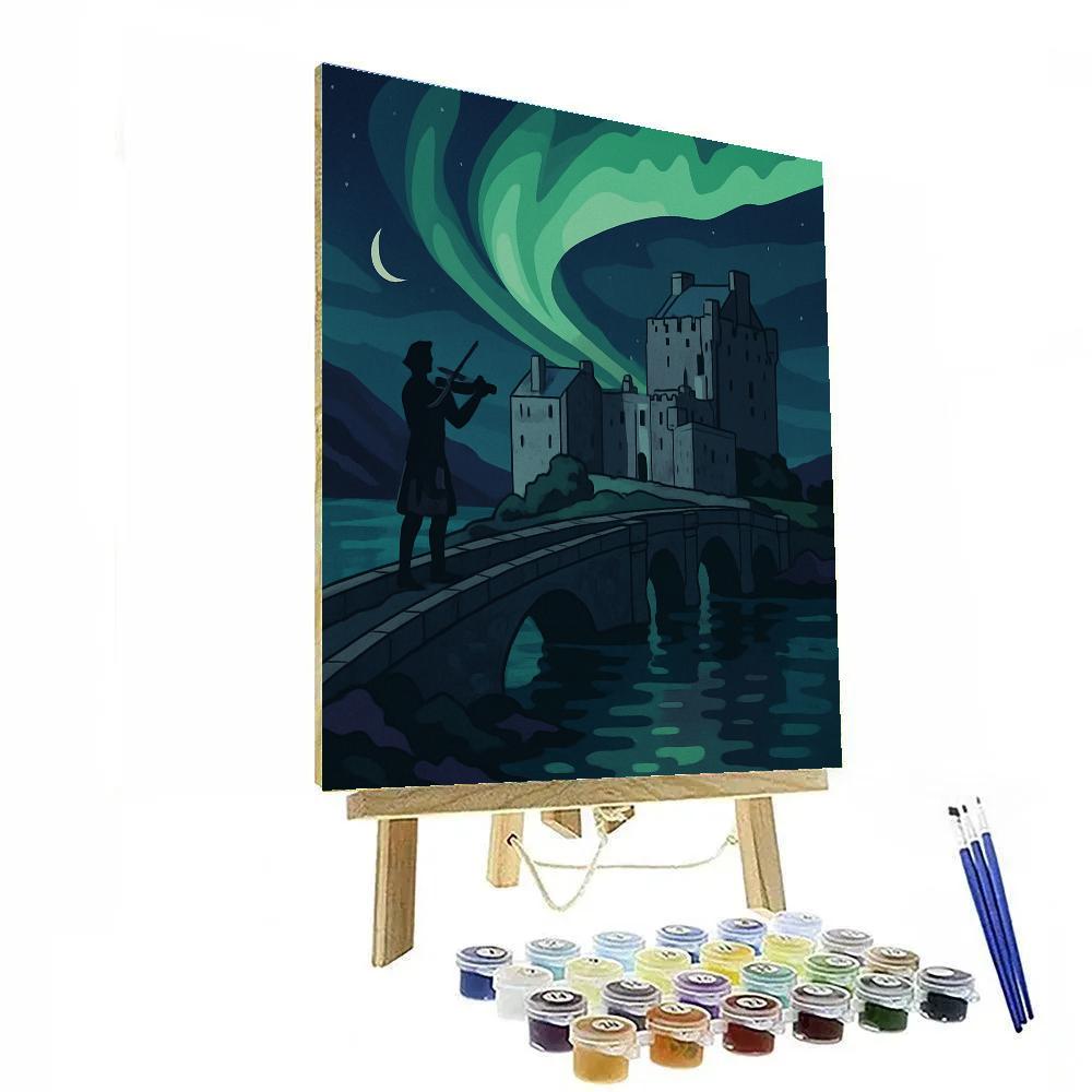 Scotland Bound Aurora Over Eilean Donan paint by numbers
