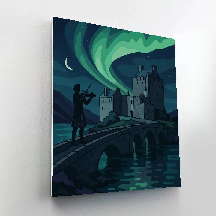 Scotland Bound Aurora Over Eilean Donan paint by numbers