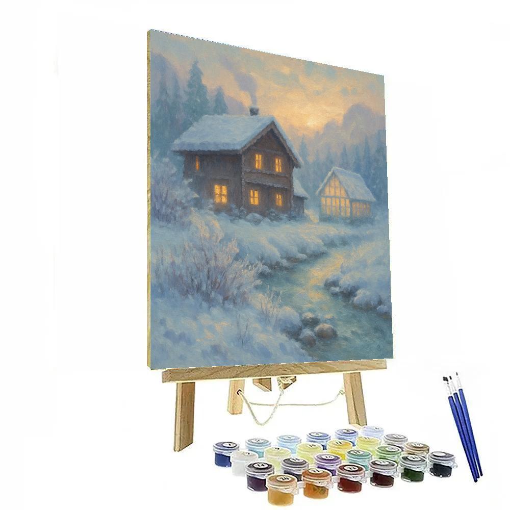 Sunrise Hearth At The Glasshouse Chalet Number painting