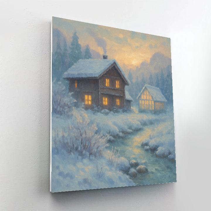 Sunrise Hearth At The Glasshouse Chalet Number painting