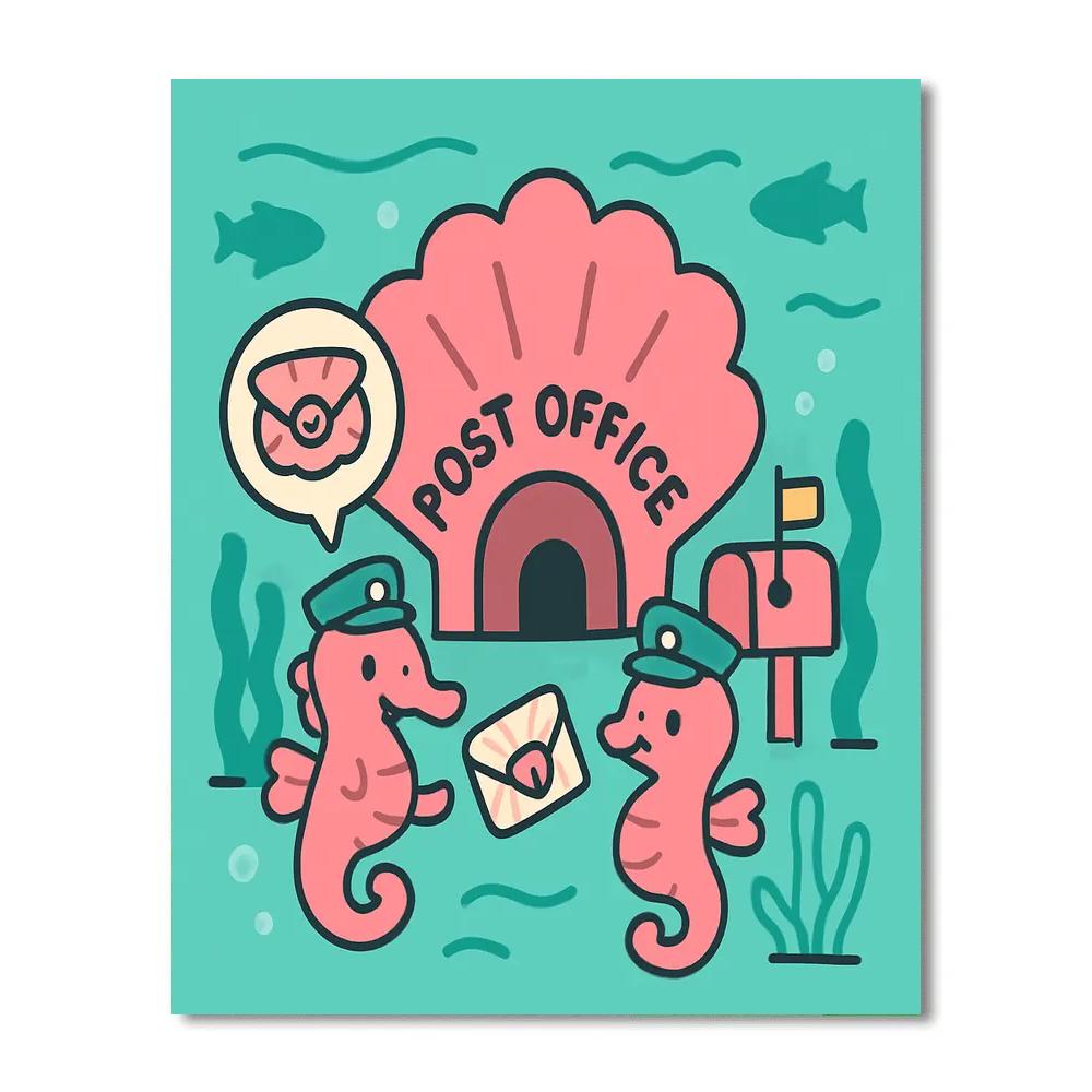 Underwater Post Office Of The Seahorse Couriers paint by numbers