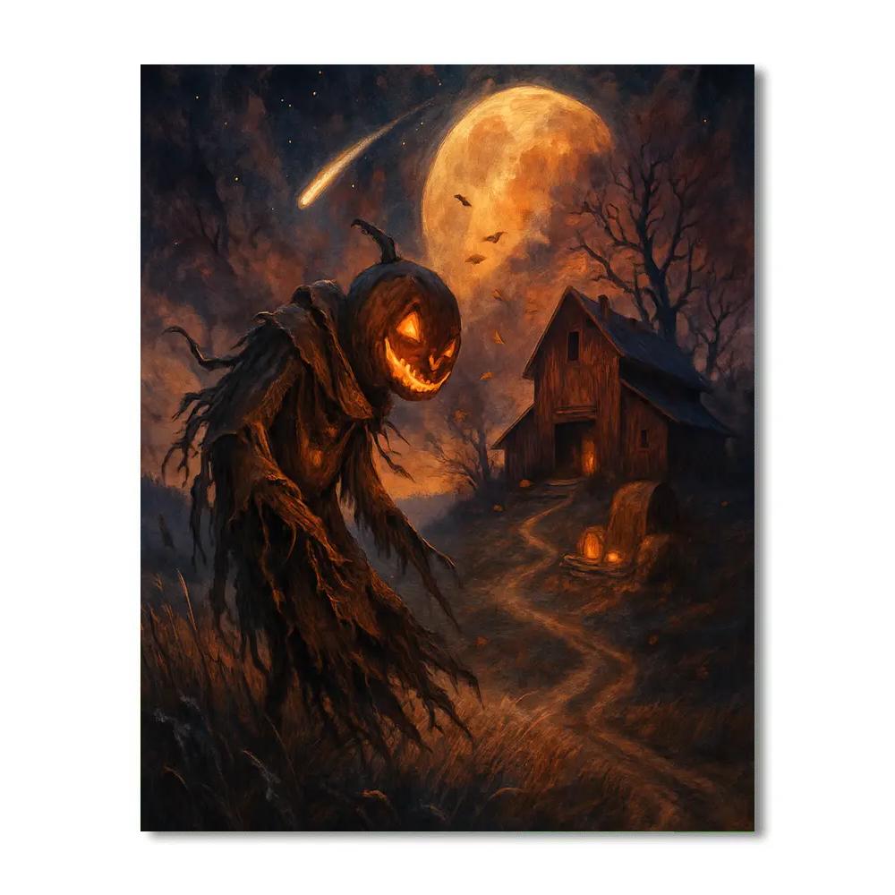 The Scarecrow Under The Comet Moon DIY paint by numbers