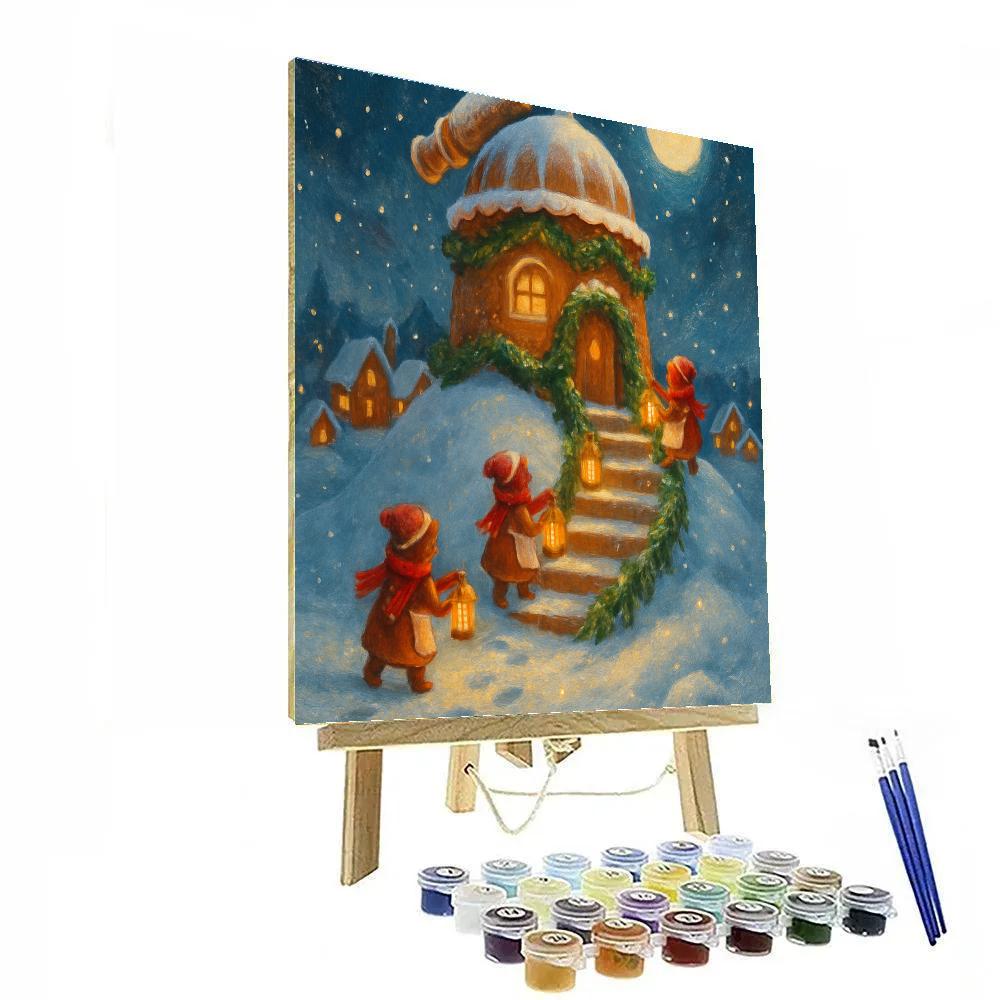 Starlit Gingerbread Observatory paint by color
