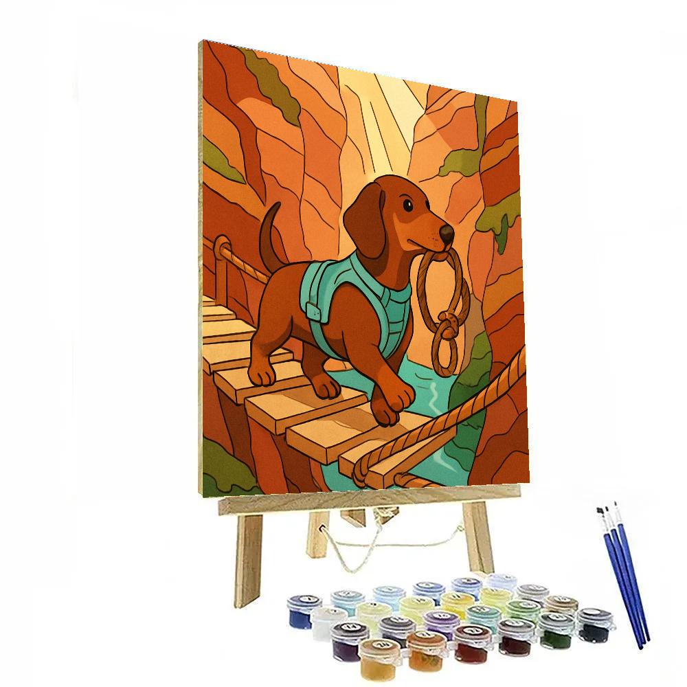 Mossy Canyon Trail With Dog Companion DIY paint by numbers