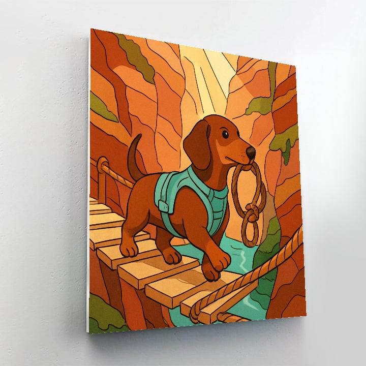 Mossy Canyon Trail With Dog Companion DIY paint by numbers