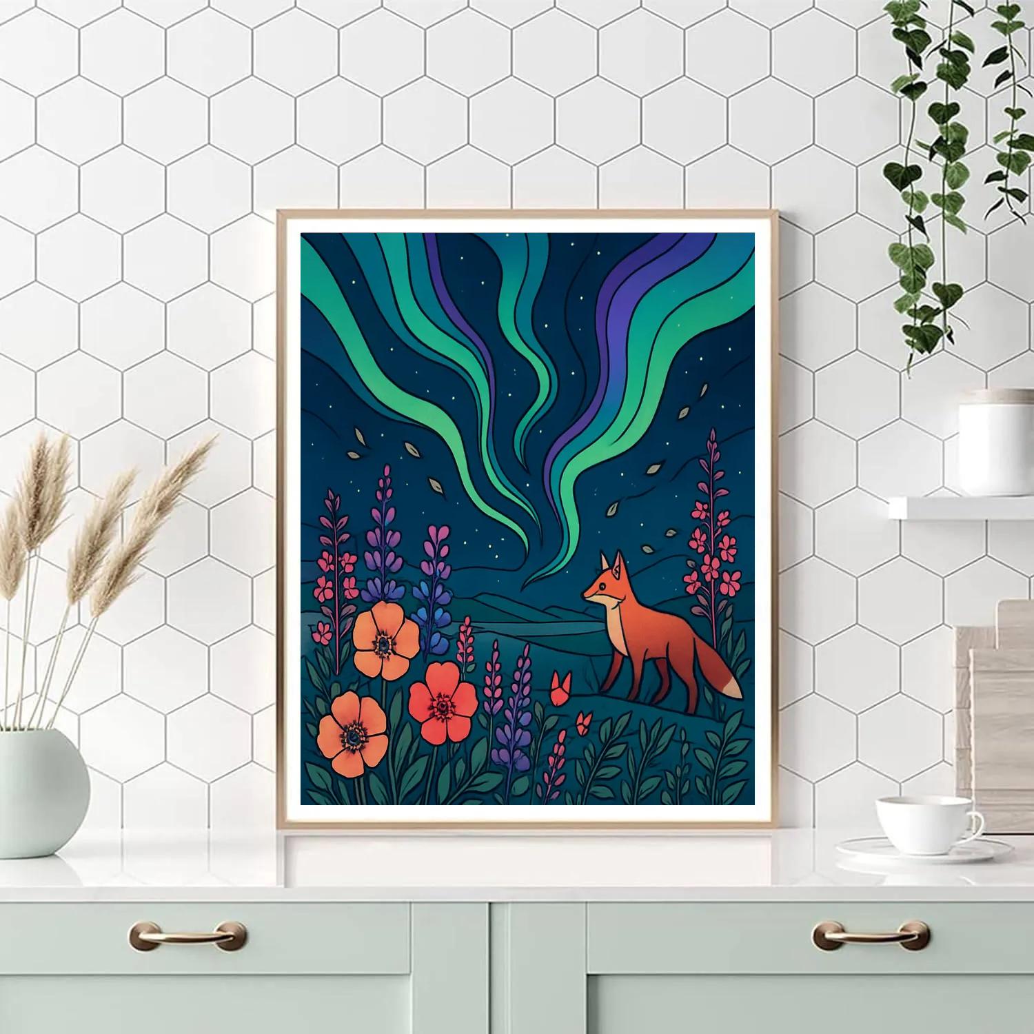 Aurora-Crafted Flowers paint by number