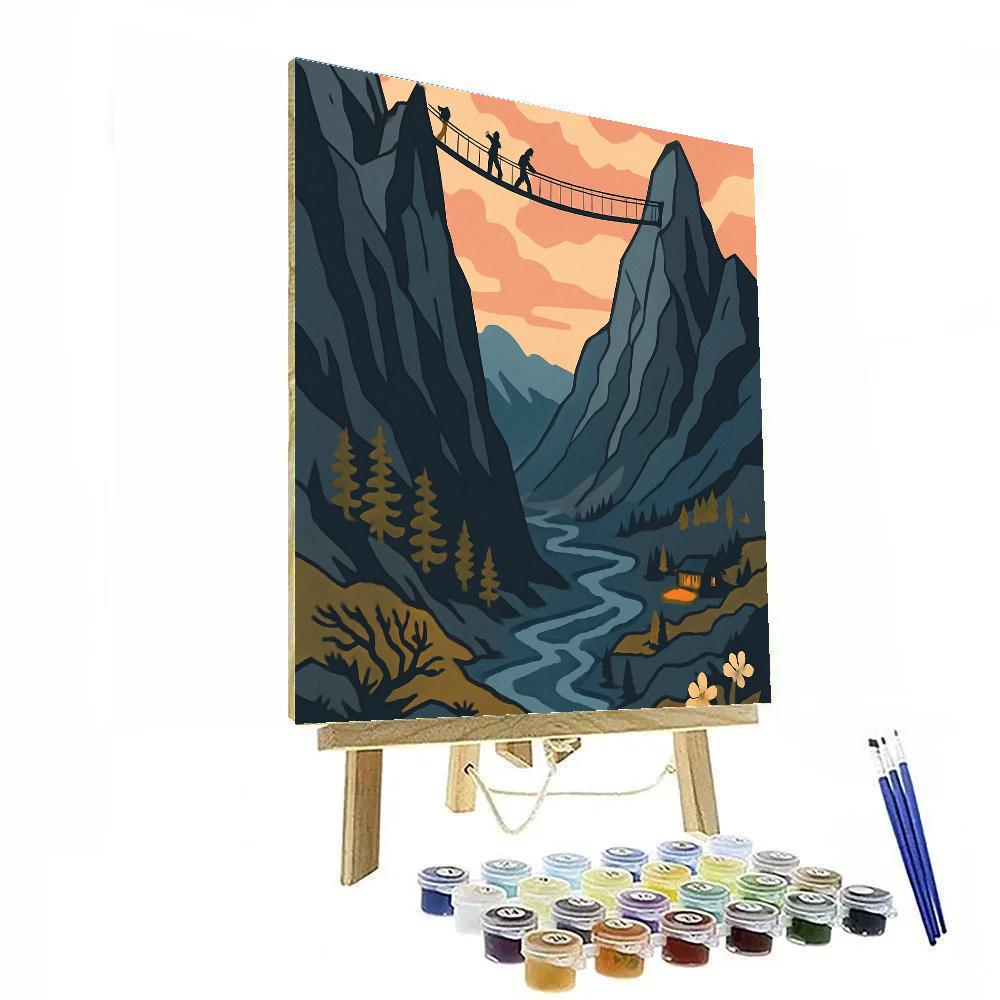 Skyway Expedition With Mountain Lantern Valley paint by number