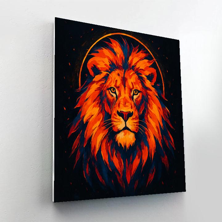 Solar Crown Lion Portrait Number painting