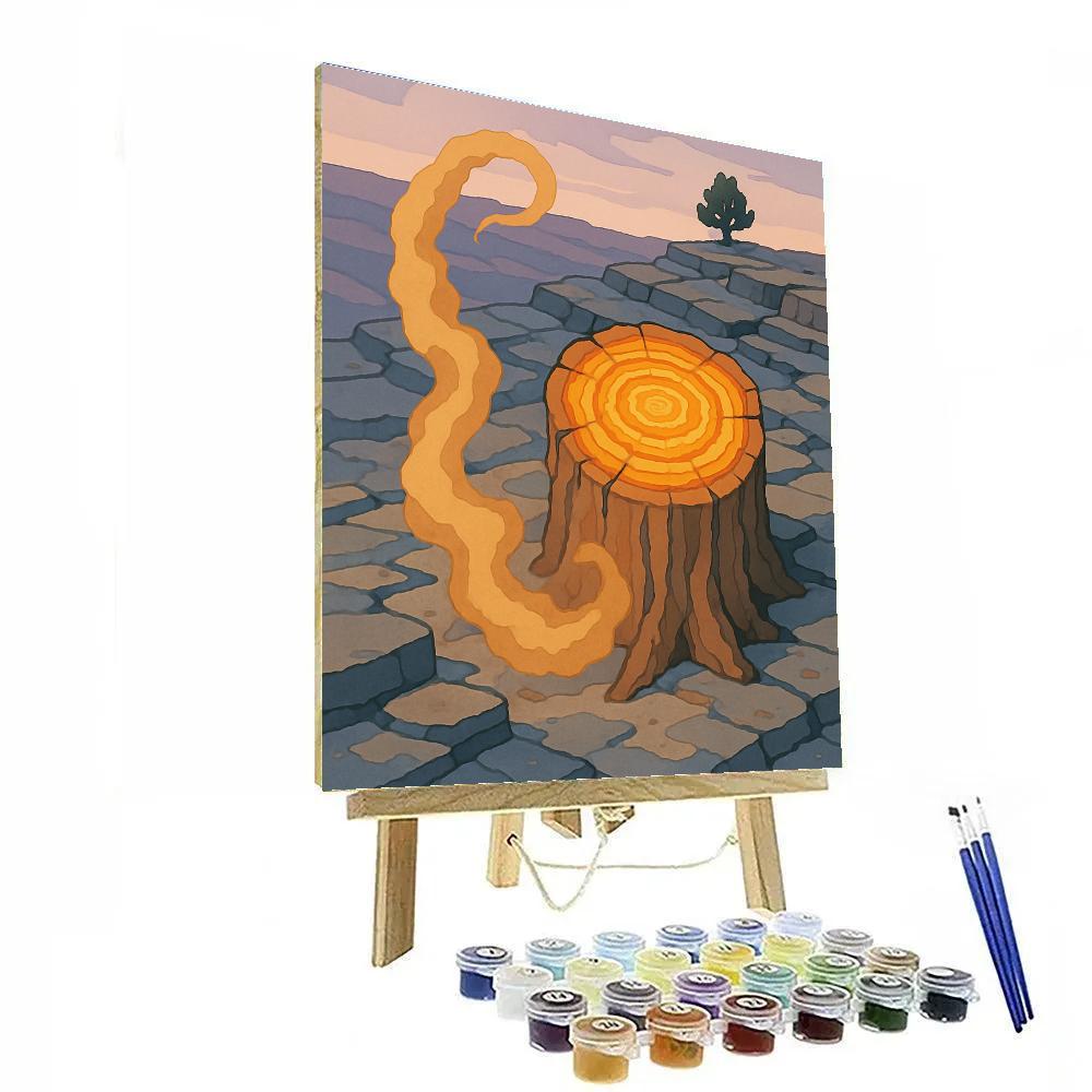 High Desert Mesa With Petrified Tree Beacon Number painting