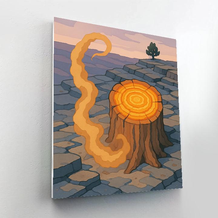 High Desert Mesa With Petrified Tree Beacon Number painting