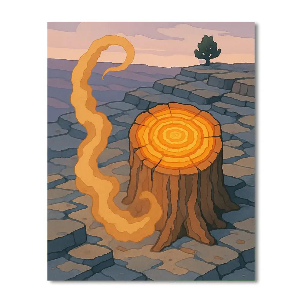 High Desert Mesa With Petrified Tree Beacon Number painting