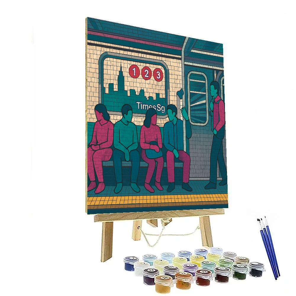 New York Neon Subway Mosaic paint by color