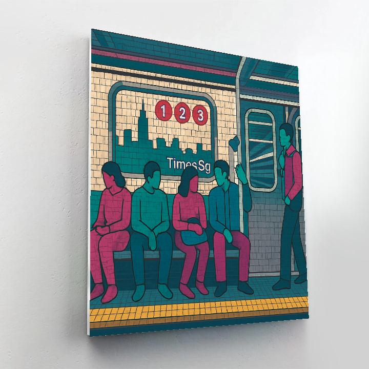 New York Neon Subway Mosaic paint by color