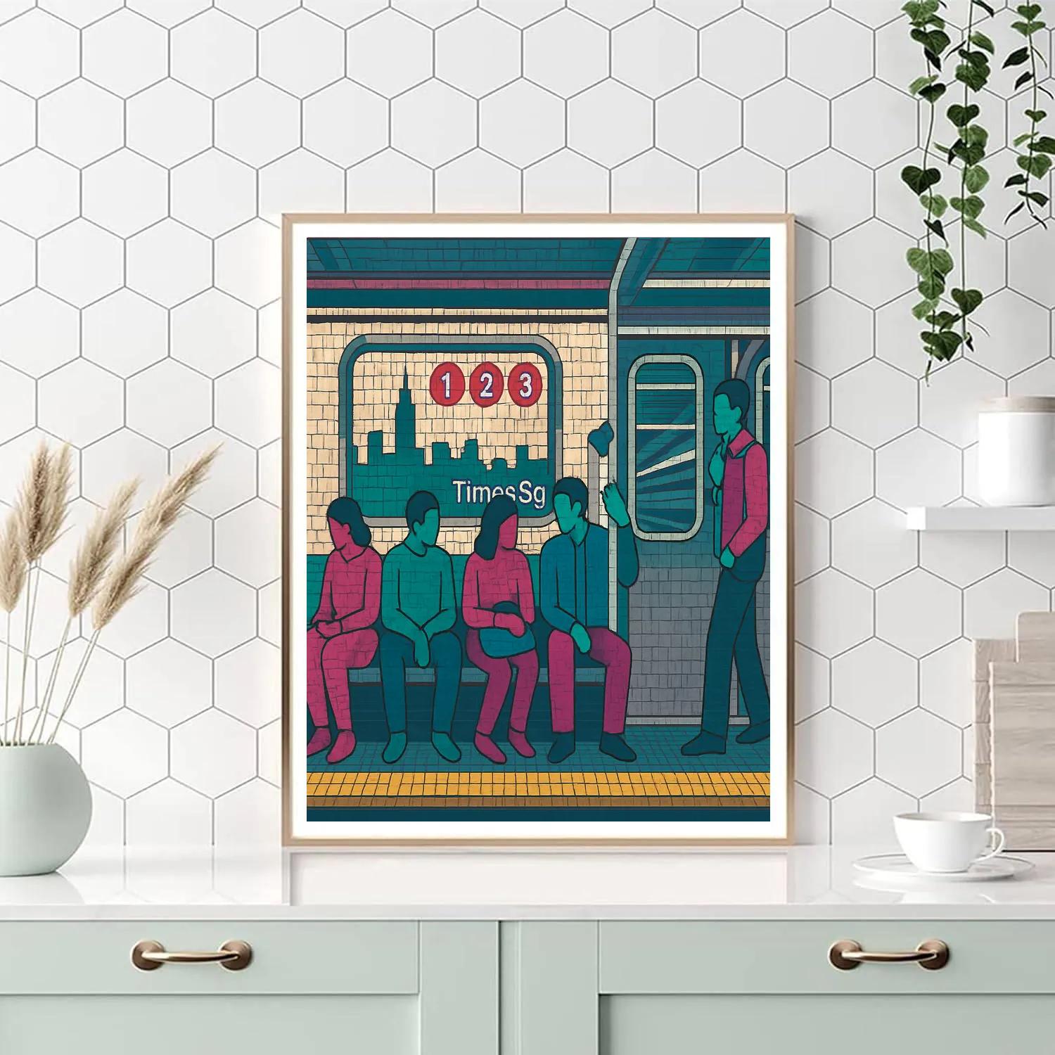 New York Neon Subway Mosaic paint by color
