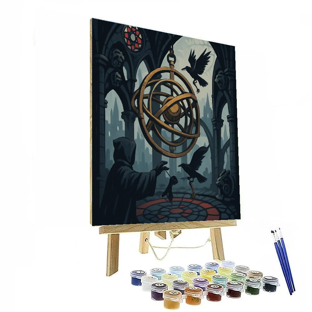 Clockwork Cathedral Gothic Atrium Number painting