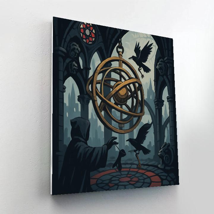 Clockwork Cathedral Gothic Atrium Number painting