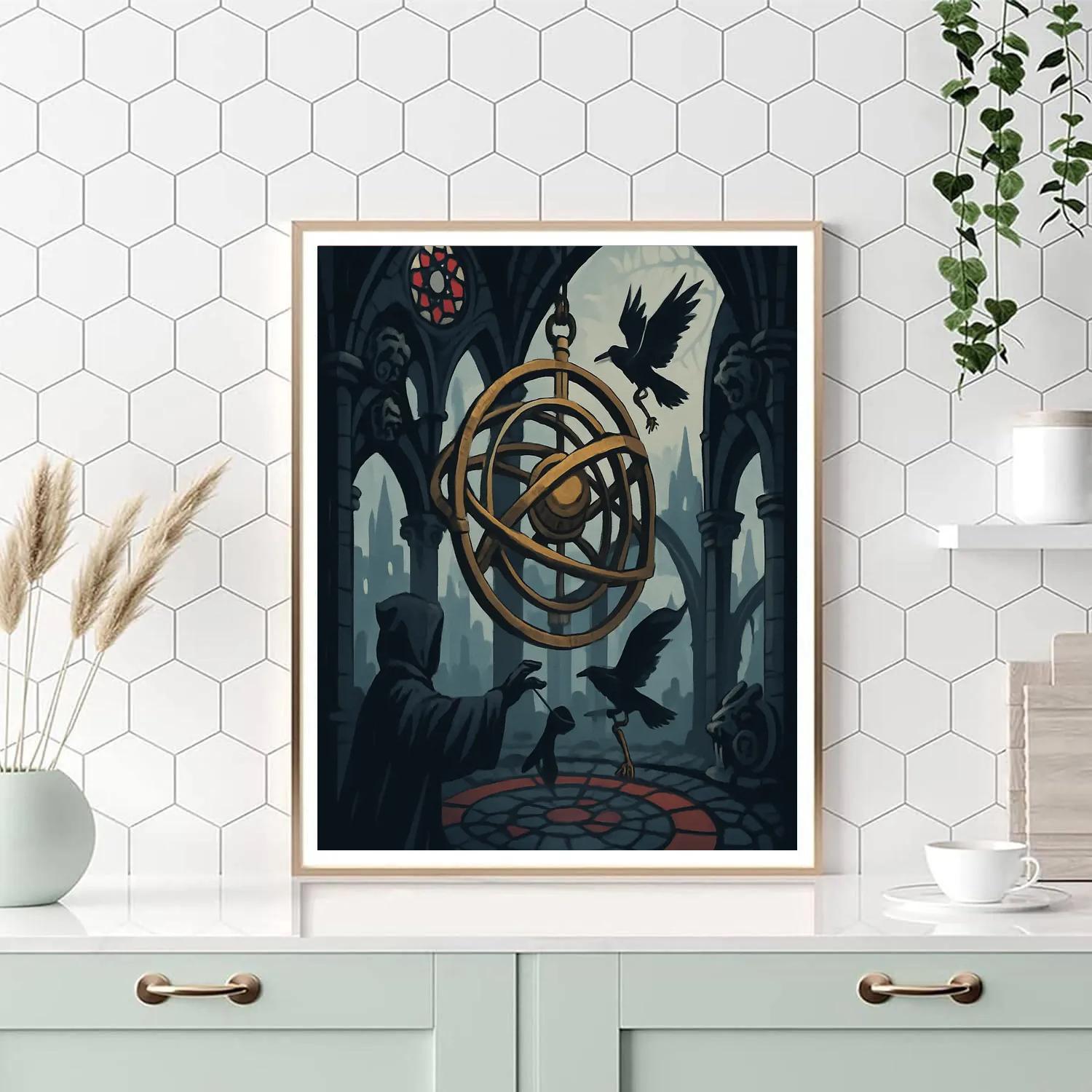 Clockwork Cathedral Gothic Atrium Number painting