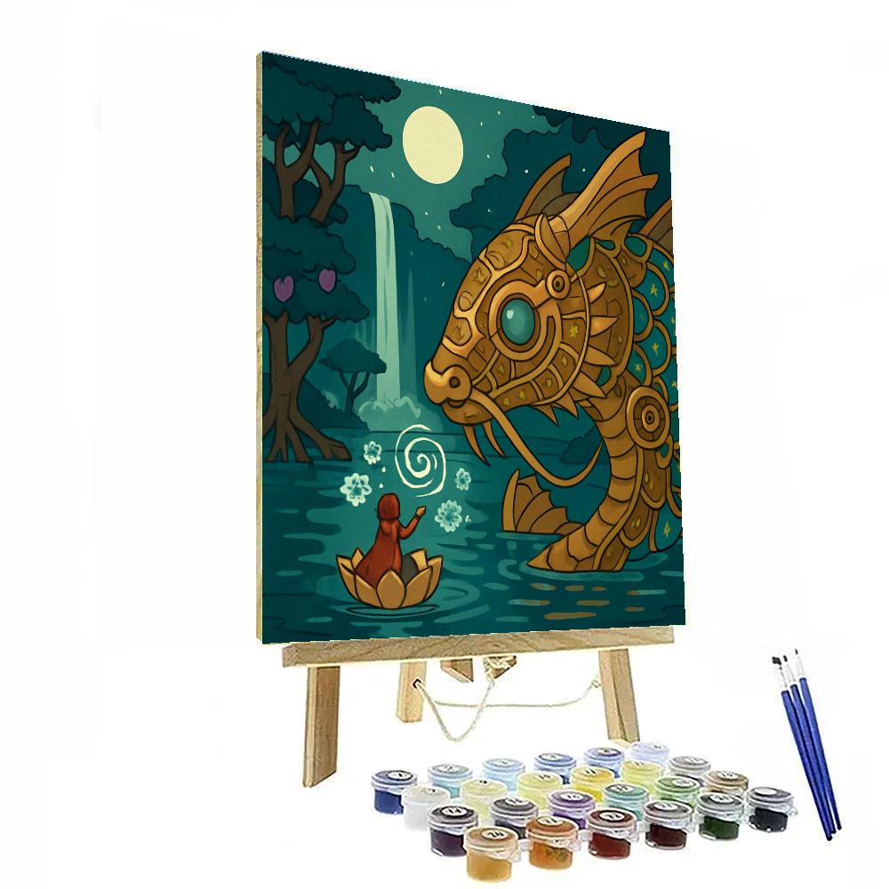 Clockwork Koi Fantasy Lagoon Number painting