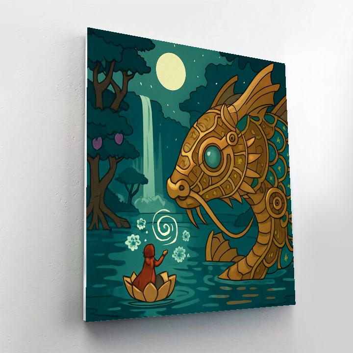 Clockwork Koi Fantasy Lagoon Number painting