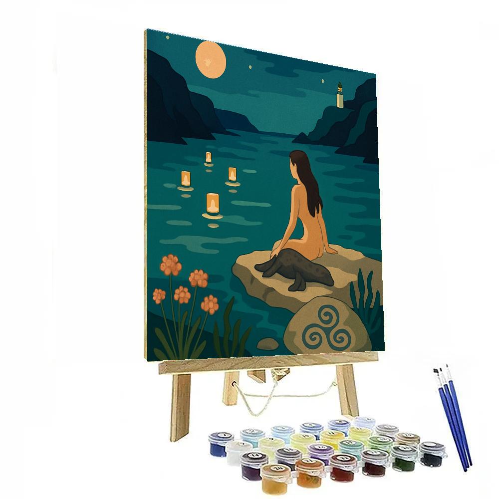 Lanternlit Selkie Bay In Ireland Numbered painting kits
