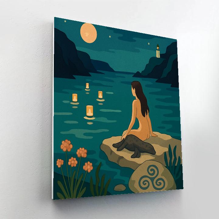 Lanternlit Selkie Bay In Ireland Numbered painting kits