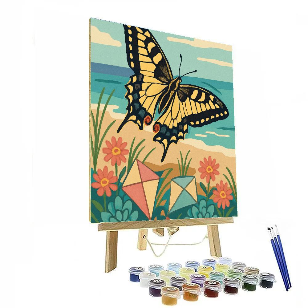 Kite Tails And Butterfly Shadows paint by color