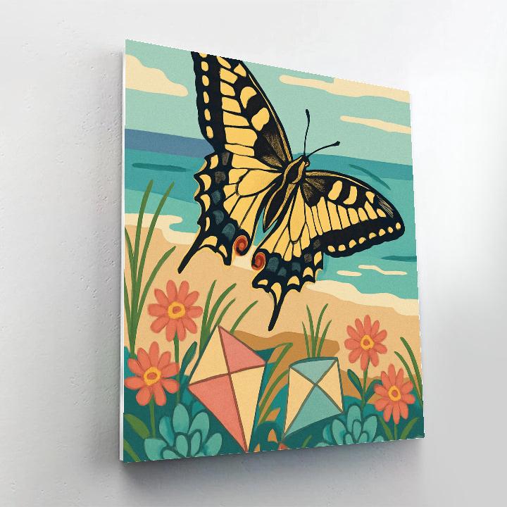 Kite Tails And Butterfly Shadows paint by color