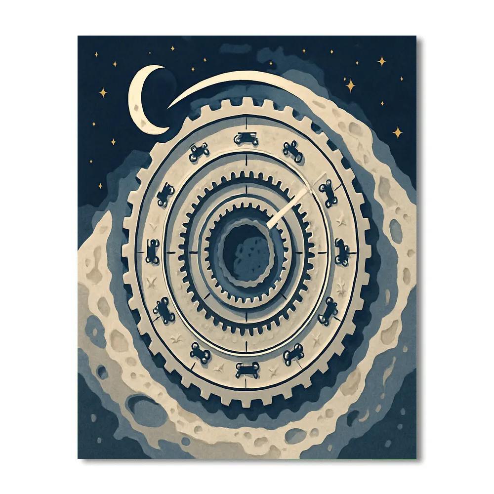 Clockwork Crater Moon Numbered painting kits