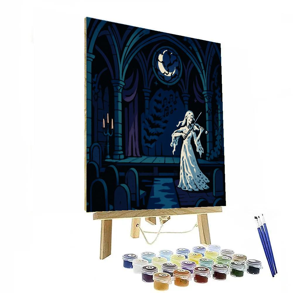 Moonlit Violin Hall In Gothic Silence Paint by numbers kits