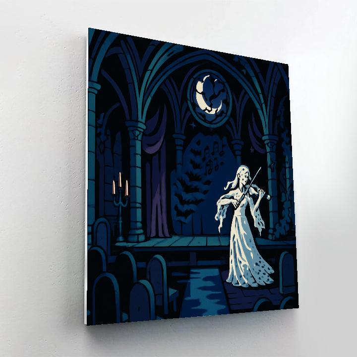 Moonlit Violin Hall In Gothic Silence Paint by numbers kits