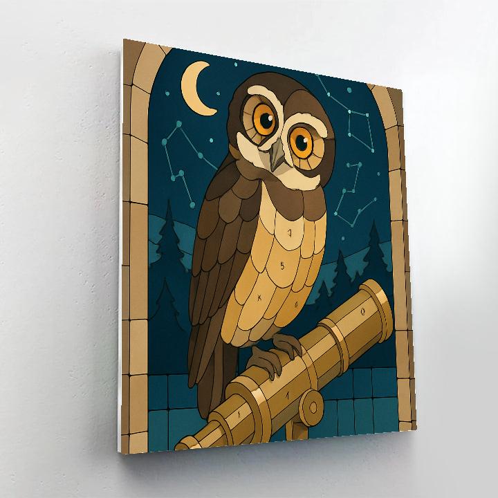Stained Glass Observatory Owl Numbered painting kits