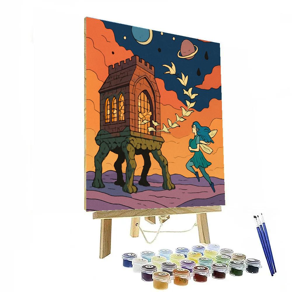 Wandering Library With Fantasy Stairwinds Paint by numbers art