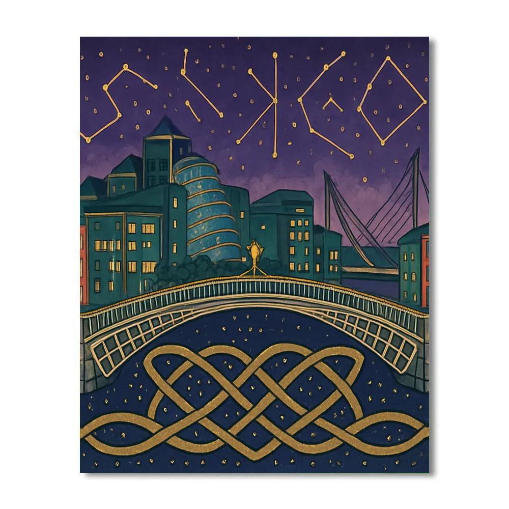 Celtic Star Map Ireland Crafted Skyline Numbered painting kits