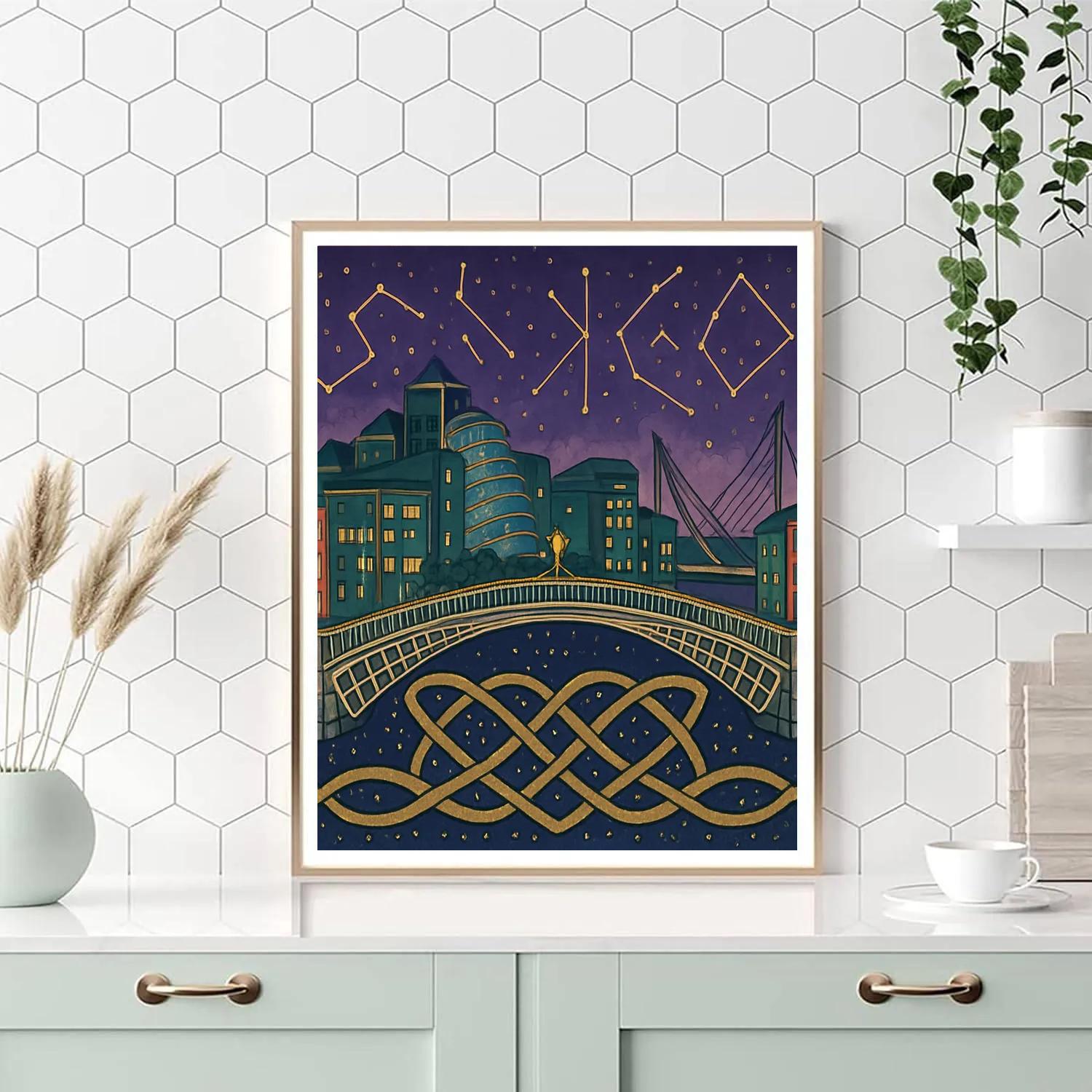 Celtic Star Map Ireland Crafted Skyline Numbered painting kits