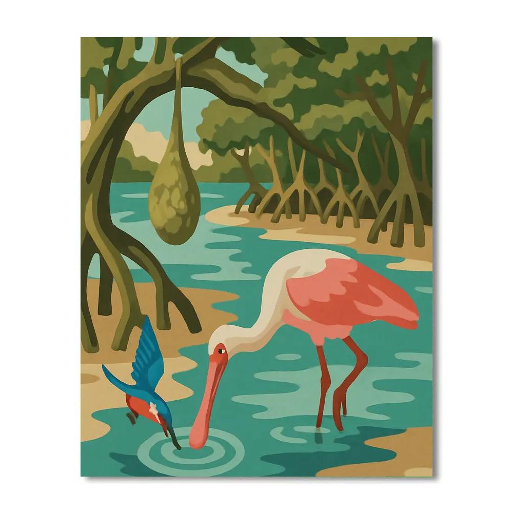 Mangrove Chorus With Birds DIY paint by numbers