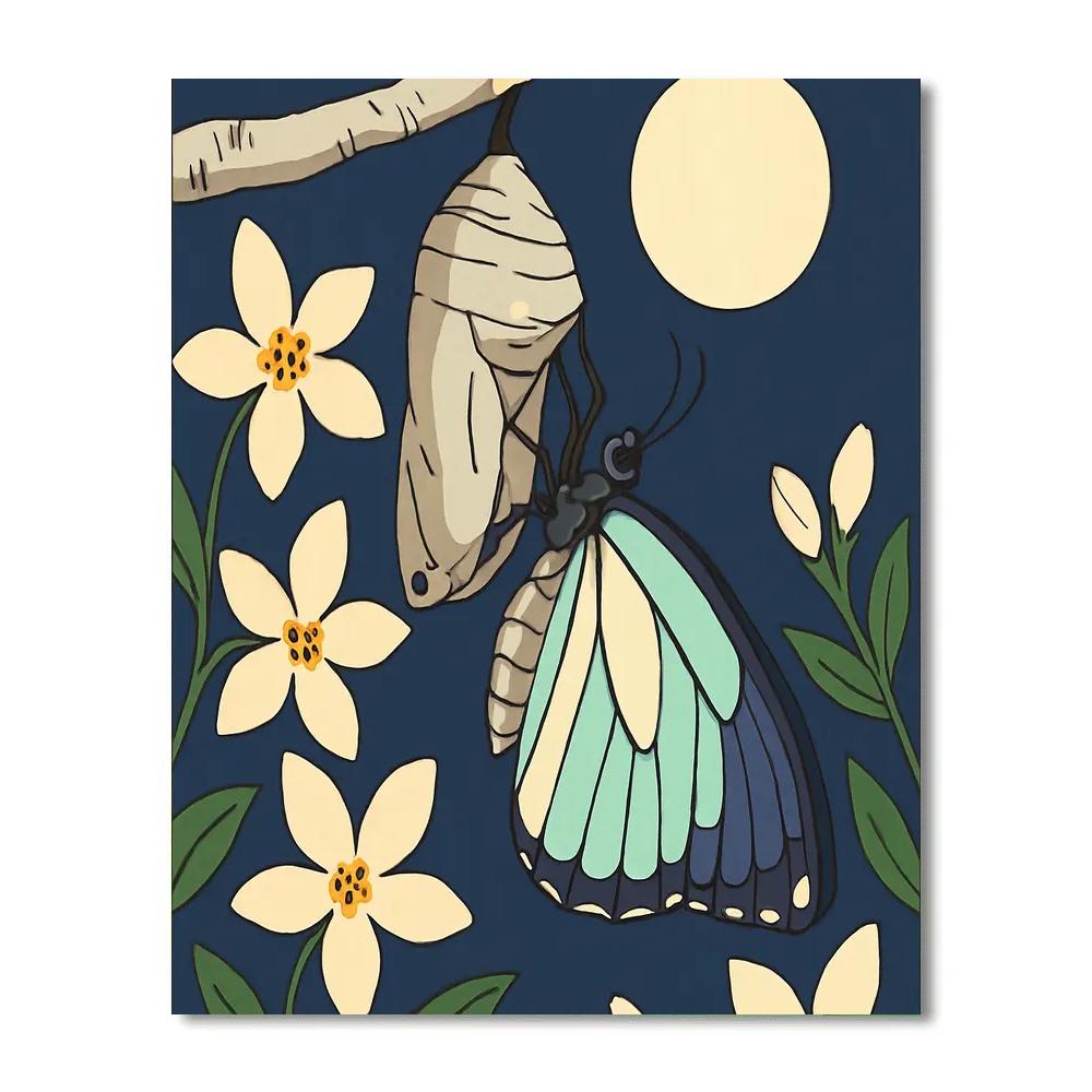 Moonlit Metamorphosis Butterfly Numbered painting kits