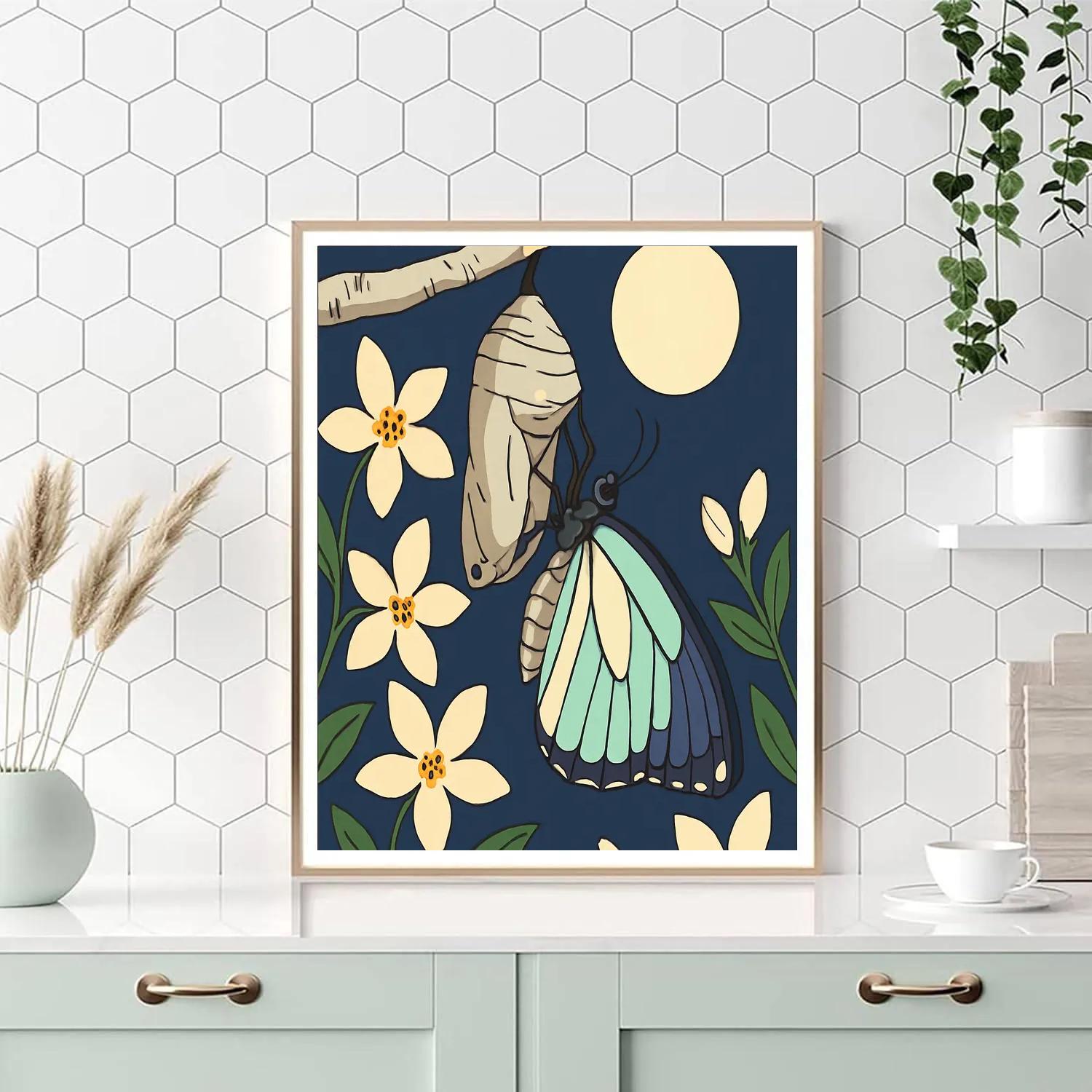 Moonlit Metamorphosis Butterfly Numbered painting kits