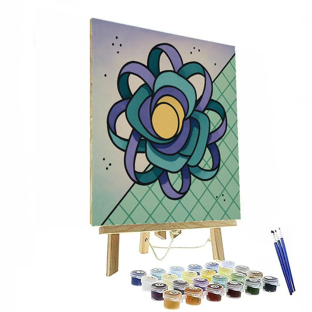 Orbit Bloom With Abstract Lattice DIY paint by numbers